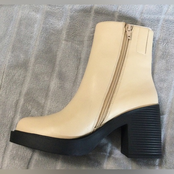 Lisa Vicky Beige Platform Healed Calf Boots Size 6.5 - Picture 9 of 12